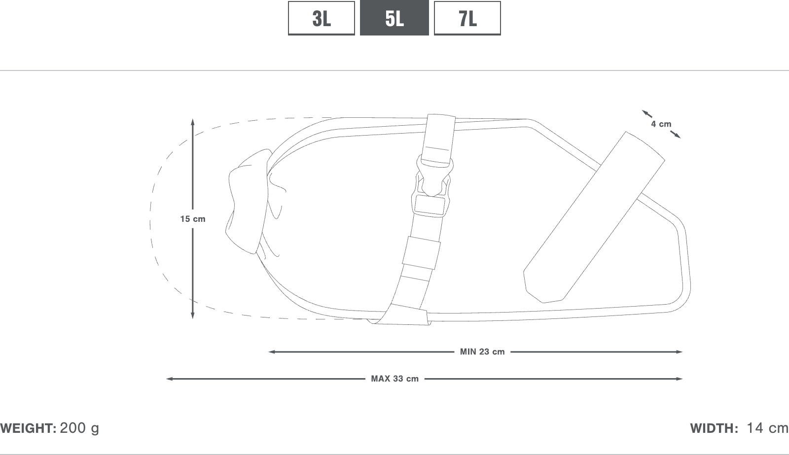 Apidura Racing satulalaukku 5L